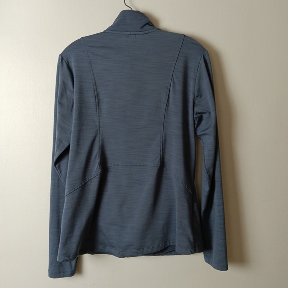 Eddie Bauer Womens Blue Gray Kangaroo Pocket QTR Zip Pullover - Large - Picture 4 of 16